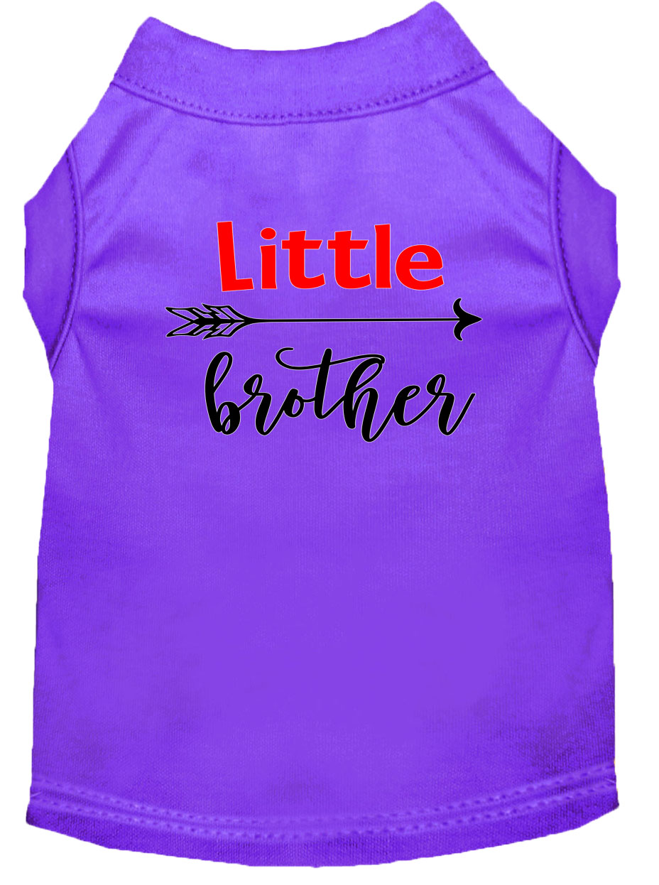 Little Brother Screen Print Dog Shirt Purple Lg